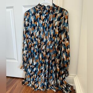Fall Leaf Print Dress